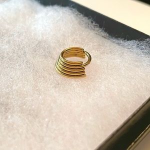 NWOT 5 Tier Hinged Clicker Ring F136 surgical implant-grade titanium in gold